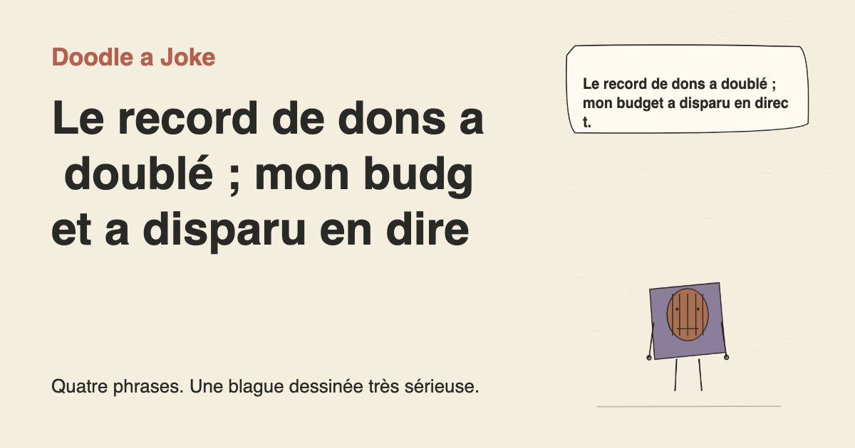 Le record de dons a doublé ; mon budget a disparu en direct.