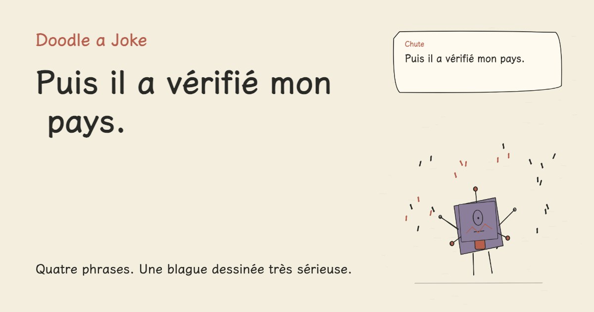 Mon assistant parle enfin français. Puis il a vérifié mon pays.
