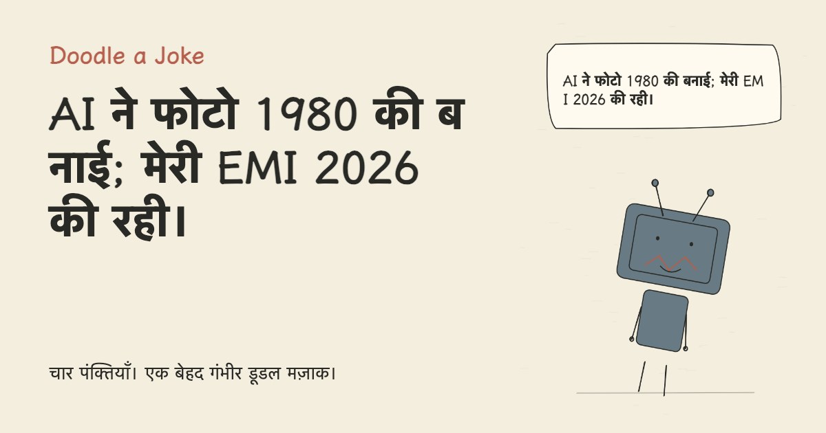 AI ने फोटो 1980 की बनाई; मेरी EMI 2026 की रही।