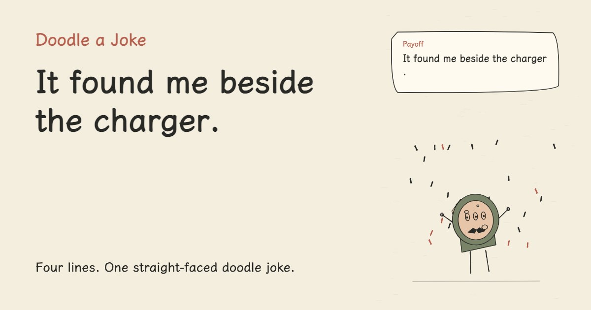 I went offline to feel mysterious. It found me beside the charger.