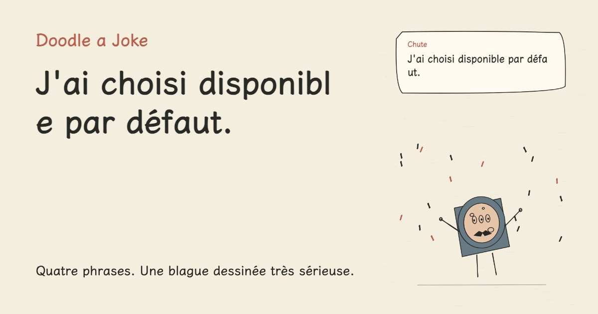 On m'a demandé mon mood du jour. J'ai choisi disponible par défaut.