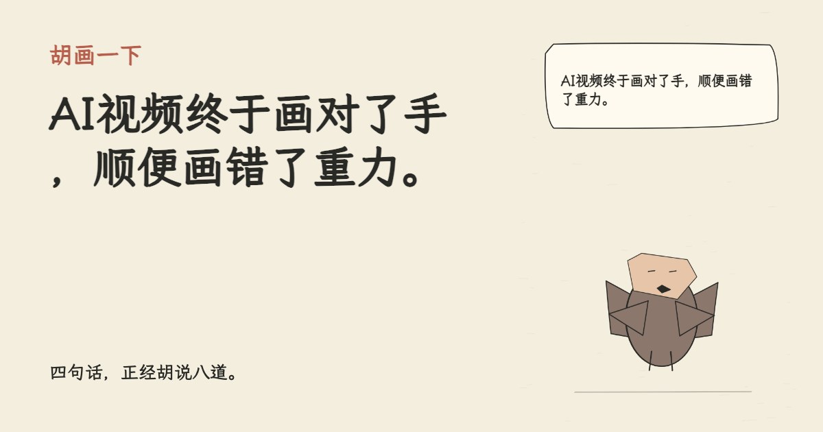 AI视频终于画对了手，顺便画错了重力。