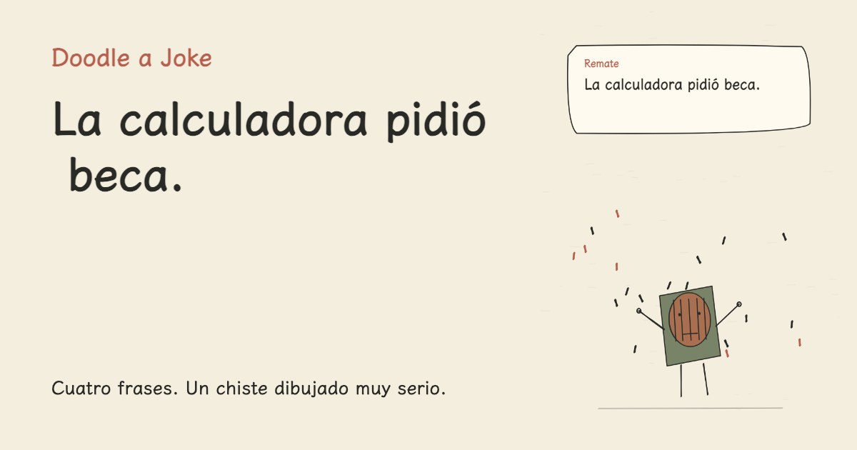 Compré cuadernos. La calculadora pidió beca.
