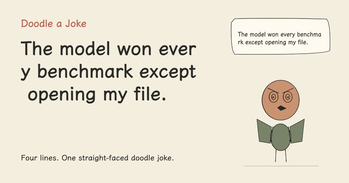 The model won every benchmark except opening my file.