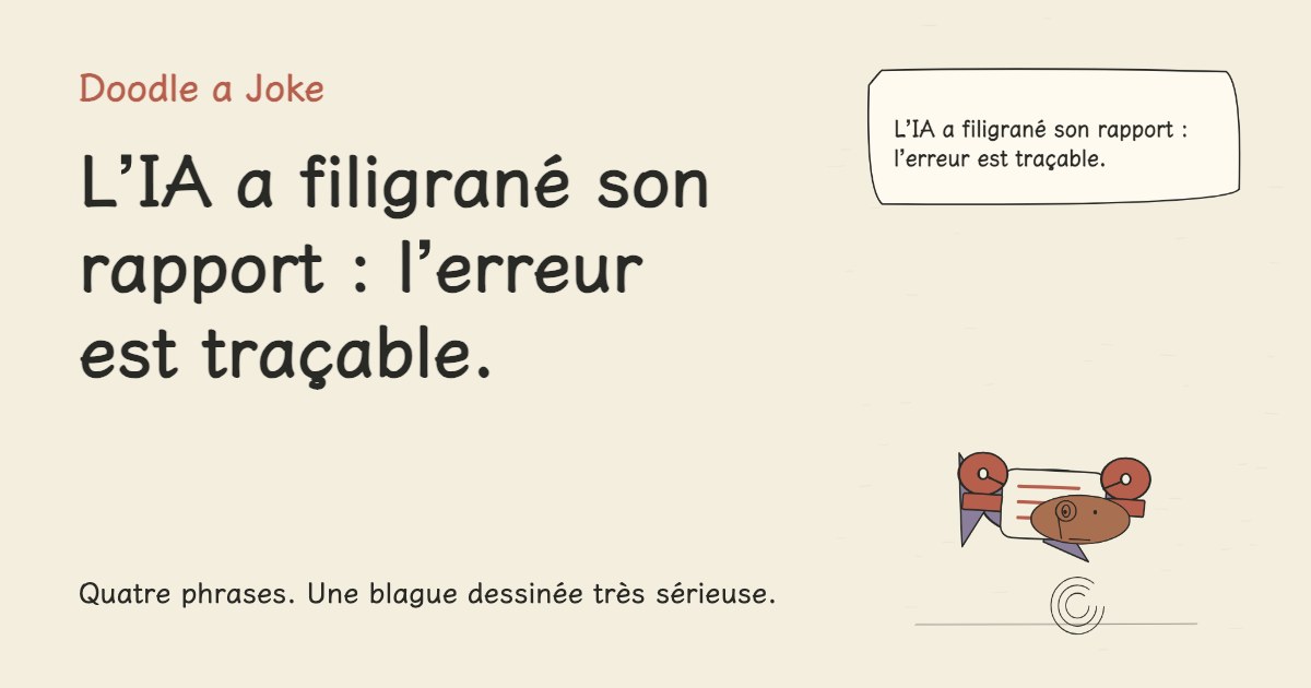L’IA a filigrané son rapport : l’erreur est traçable.
