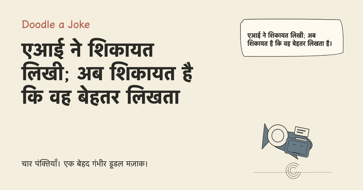 एआई ने शिकायत लिखी; अब शिकायत है कि वह बेहतर लिखता है।